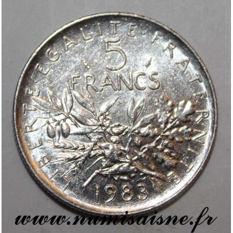 FRANCE - KM 926a.1 - 5 FRANCS 1983 - TYPE SOWER