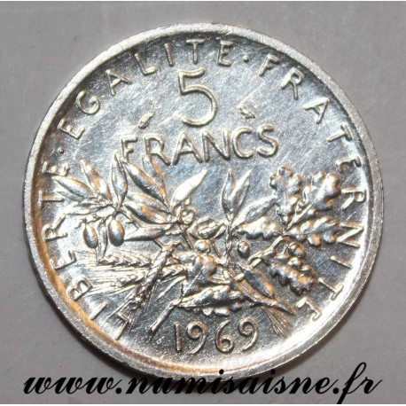 FRANCE - KM 926 -  5 FRANCS 1969 - TYPE SOWER