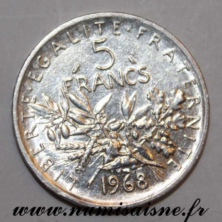 FRANCE - KM 926a - 5 FRANCS 1968 - TYPE SOWER