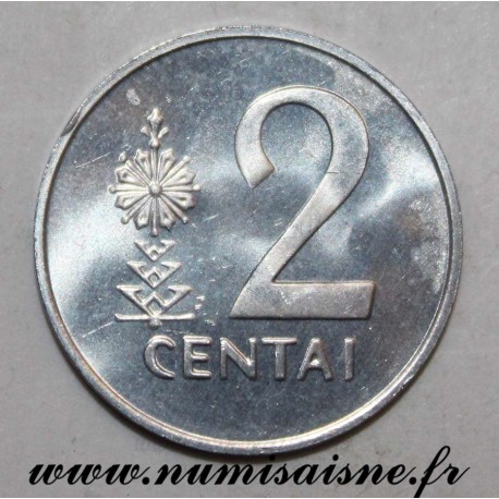 LITHUANIA -  KM 86 - 2 CENTAI 1991