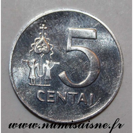 LITHUANIA -  KM 87 - 5 CENTAI 1991