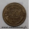 AFRIQUE OCCIDENTALE FRANCAISE - KM 1 - 50 CENTIMES 1944