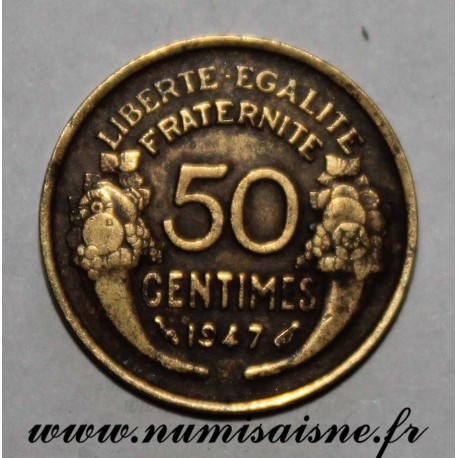 FRANCE - KM 914 - 50 CENTIMES 1947 - TYPE MORLON BRONZE ALUMINIUM