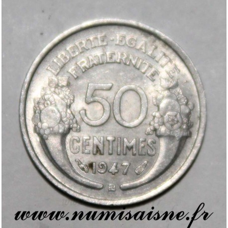 FRANCE - KM 894 - 50 CENTIMES 1947 B - Beaumont le Roger - TYPE MORLON