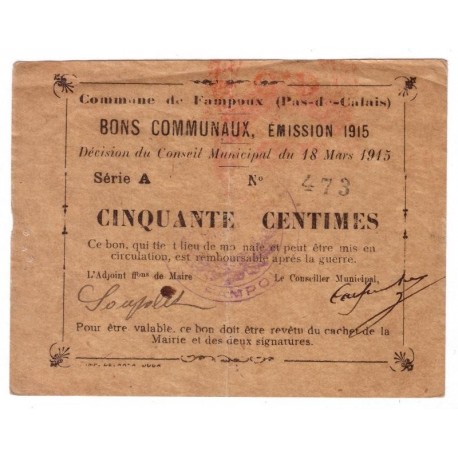 62118 - FAMPOUX - 50 CENTIMES 18.03.1915 - TTB