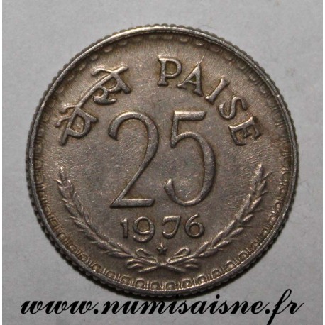 INDIEN - KM 49 - 25 PAISE 1976 - Hyderabad INDIEN - KM 49 - 25 PAISE 1976 - Hyderabad