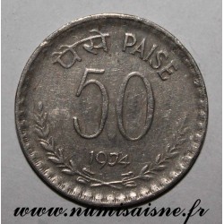 INDE - KM 63 - 50 PAISE 1974 - Calcutta
