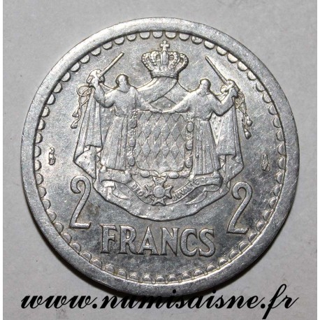 MONACO - KM 121 - 2 FRANCS 1943 - UNDATIERT - LOUIS II