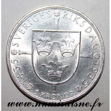 SCHWEDEN - KM 806 - 5 KRONOR 1935 G - 500 Jahre Riksdag