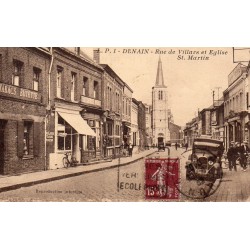 County 59220 - DENAIN -  VILLARS STREET AND ST MARTIN'S CHURCH