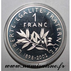 FRANCE - MÉDAILLE - 1 FRANC 1898 - 2002 - FIN DU COURS LÉGAL DU FRANC