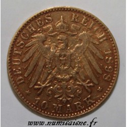 GERMAN STATES - HAMBURG - KM 608 - 10 MARK 1898 J - GOLD