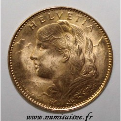 SWITZERLAND - KM 36 - 10 FRANCS 1922 - GOLD