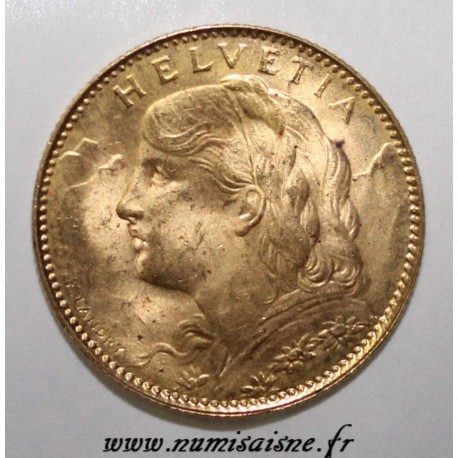 SWITZERLAND - KM 36 - 10 FRANCS 1922 - GOLD