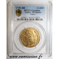 FRANCE - KM 519 - LOUIS XV - DOUBLE GOLD LOUIS WITH HEADBAND - 1759 BB - Strasbourg - PCGS XF DETAILS - Tooled