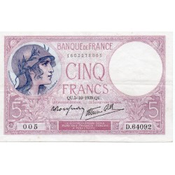 FAY 04/11 - 5 FRANCS VIOLET - 05/10/1939 - PICK 83