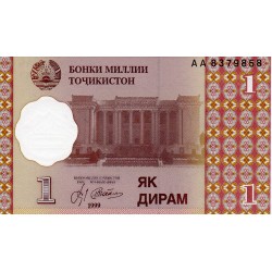TADSCHIKISTAN - PICK 10 - 1 DIRAM 1999