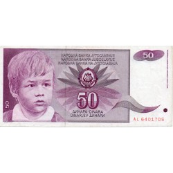 YOUGOSLAVIE - PICK 104 - 50 DINARA - 01/06/1990