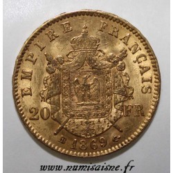 FRANKREICH - KM 801 - 20 FRANCS 1869 - BB - Strasbourg - TYPE NAPOLÉON III