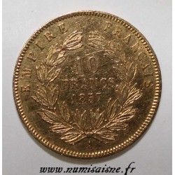 FRANKREICH - KM 784 - 10 FRANCS 1857 A - TYP NAPOLÉON III - GOLD