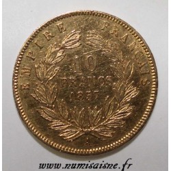 GADOURY 1014 - 10 FRANCS 1857 - A - Paris - OR - TYPE NAPOLÉON III - KM 784
