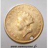 UNITED STATES - KM 83 - 1 DOLLAR 1855 - GOLD - Small Indian Head - Holed