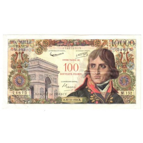 FAY 55/01 - 100 NF SUR 10000 FRANCS BONAPARTE - 30/10/1958 - SUPERBE + -PICK 140