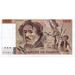 FRANCE - PICK 154 - 100 FRANCS DELACROIX 1993 - TYPE 1978 - "imprimé en continu"