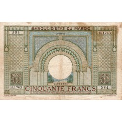 MOROCCO - PICK 21 - 50 FRANCS - 28/10/1947