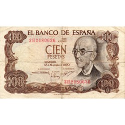 ESPAGNE - PICK 152 a  - 100 PESETAS - 17/11/1970