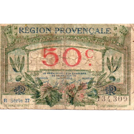 COUNTY 13 - PROVENCAL REGION - CHAMBER OF COMMERCE TO MARSEILLE - 1 FRANC 1922