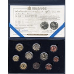 MALTE - COFFRET EURO BRILLANT UNIVERSEL 2011 - 9 PIECES (5.88 euros) incl. 2€ commémorative et médaille