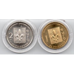 EURO SET OF CITIES - SOISSONS - 1 EURO AND 2 EURO 1997