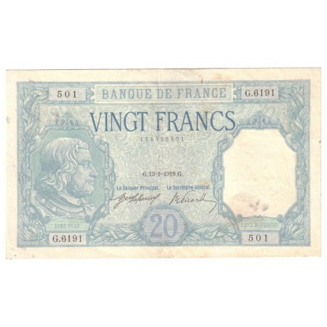 FAY 11/04 - 20 FRANCS 1919 - 13.01 - TYPE BAYARD - TACHÉ - PICK 74