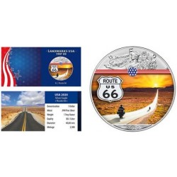 ÉTATS UNIS - 1 DOLLAR 2020 - ROUTE 66 - 1 ONCE ARGENT