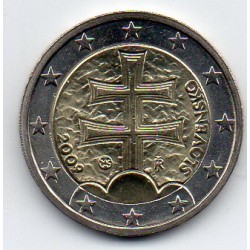 SLOVAKIA - KM 102 - 2 EURO 2009 - DOUBLE CROSS