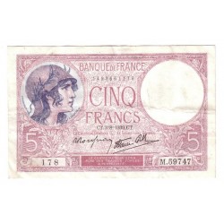 FAY 04/04 - 5 FRANCS VIOLET - 03/08/1939 - SUPERBE - PICK 83