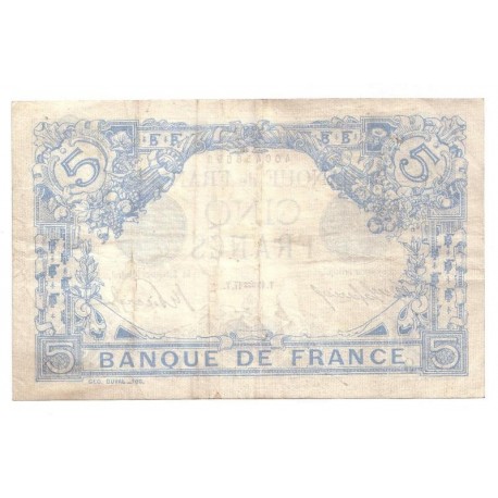 FAY 02/47 - 5 FRANCS BLEU - 29/01/1917 - VERSEAU - SUPERBE - PICK 70