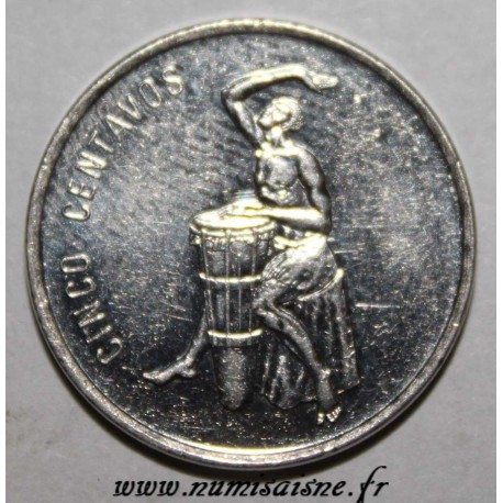 DOMINICAN REPUBLIC - KM 69 - 5 CENTAVOS 1989 - DJEMBE