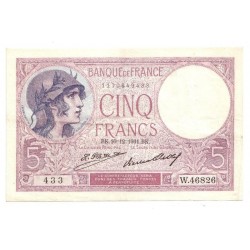 FAY 03/15 - 5 FRANCS VIOLET...