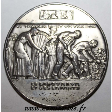 MEDAL - Agricultural Medal - THE LABORER AND HIS CHILDREN - SILVER BRONZE