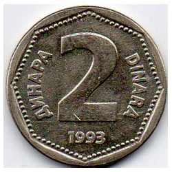 YUGOSLAVIA - KM 155 - 2 DINARA 1993