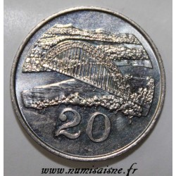 ZIMBABWE - KM 4 - 20 CENTS 1987 - BIRD - Birchenough Bridge