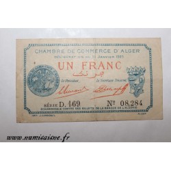 ALGERIEN - ALGER - 1 FRANC 1923 - 31 Janvier - HANDELSKAMMER - D.169