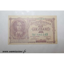 BELGIEN - 1 FRANC 1918 - 24.10 - BANK 'SOCIÉTÉ GÉNÉRALE'