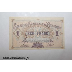 BELGIUM - 1 FRANC 1918 - 24.10 - BANK 'SOCIÉTÉ GÉNÉRALE'