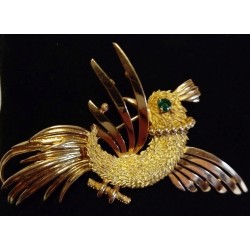 GELB GOLD BROOCH - 18 CARATS - EMERALD