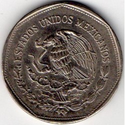 MEXIKO - KM 485 - 5 PESOS 1980 - Adler - Kopf des Quetzalcoatl