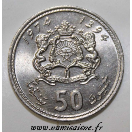 MAROC - Y 62 - 50 SANTIMAT 1974 (AH 1394) - HASSAN II