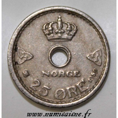 NORWAY - KM 384 - 25 ORE 1950 - HAAKON VII NORWAY - KM 384 - 25 ORE 1950 - HAAKON VII